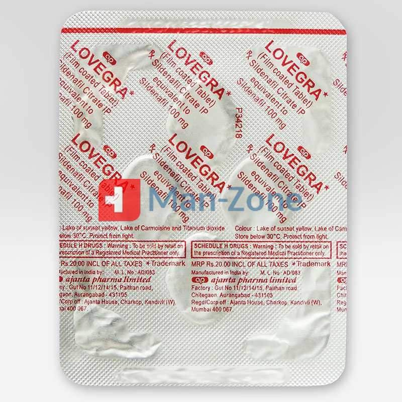 lovegra 100 mg balení